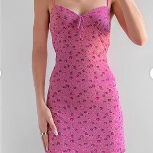 Urban outfitters pink floral mini dress